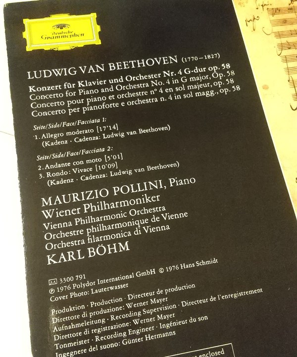 POLLINI-BOHM/BEETHOVEN/KLAVIERKOZERT-PIANO CONCERTO No.4/独盤/ポリーニ・ベーム/ウィーン・フィル/ベートーヴェン/ピアノ協奏曲 第4番_画像3