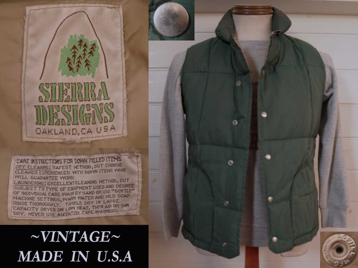 70sビンテージ SIERRA DESIGNS シェラ 7本木タグ Goose ダウンベスト VINTAGE アメリカUSA製 RL ノース camp ウエアハウス modelマッコイズ_画像1