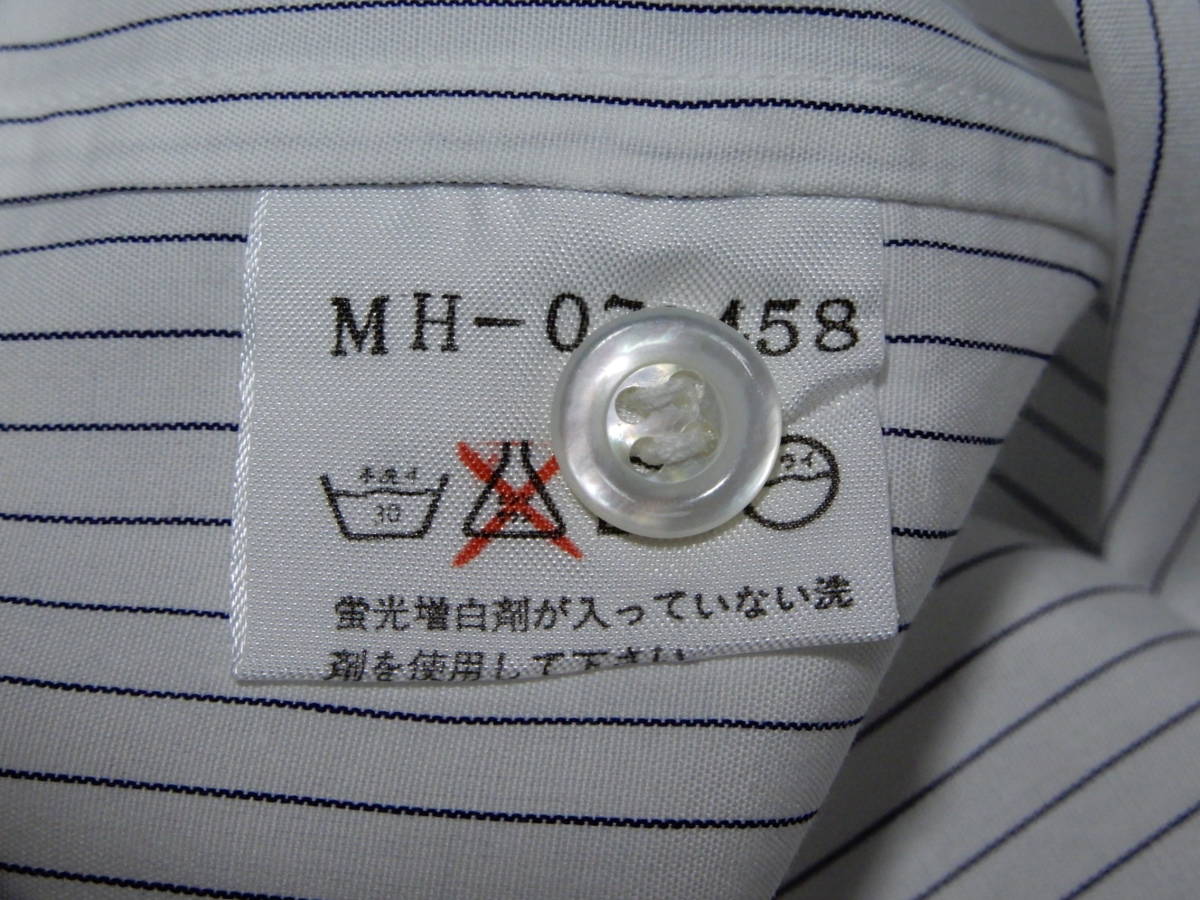 「送料無料」マーガレットハウエル:MARGARETHOWELL：日本製♪コットン100％：白地にストライプシャツ＊サイズⅡ_画像8