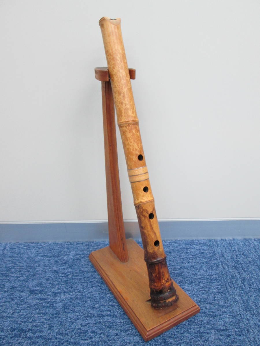 在銘 容山 二印】琴古流 尺八 銀三線? 一尺七寸 約51.5cm www.gastech
