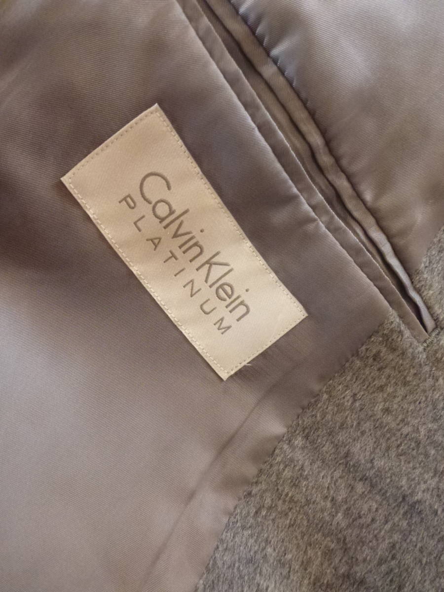 新品 Calvin Klein　カルバンクライン　プラチナム ★上質素材　グレー　コート　XS相当_画像8