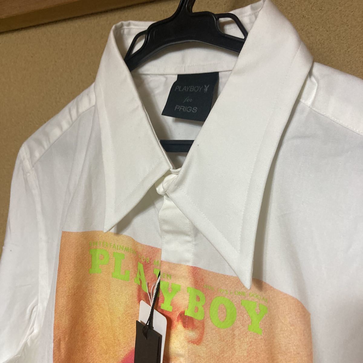 PLAY BOY for PRIGS ポロシャツ ホワイト サイズ50 日本製 未使用 プレイボーイ×プリッグス_画像2