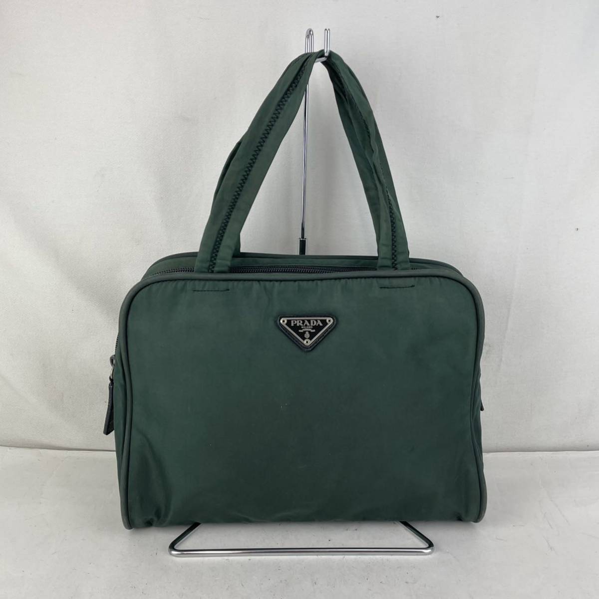 PRADA プラダ ナイロン ロゴプレート ハンドバッグ トートバッグ ミニ