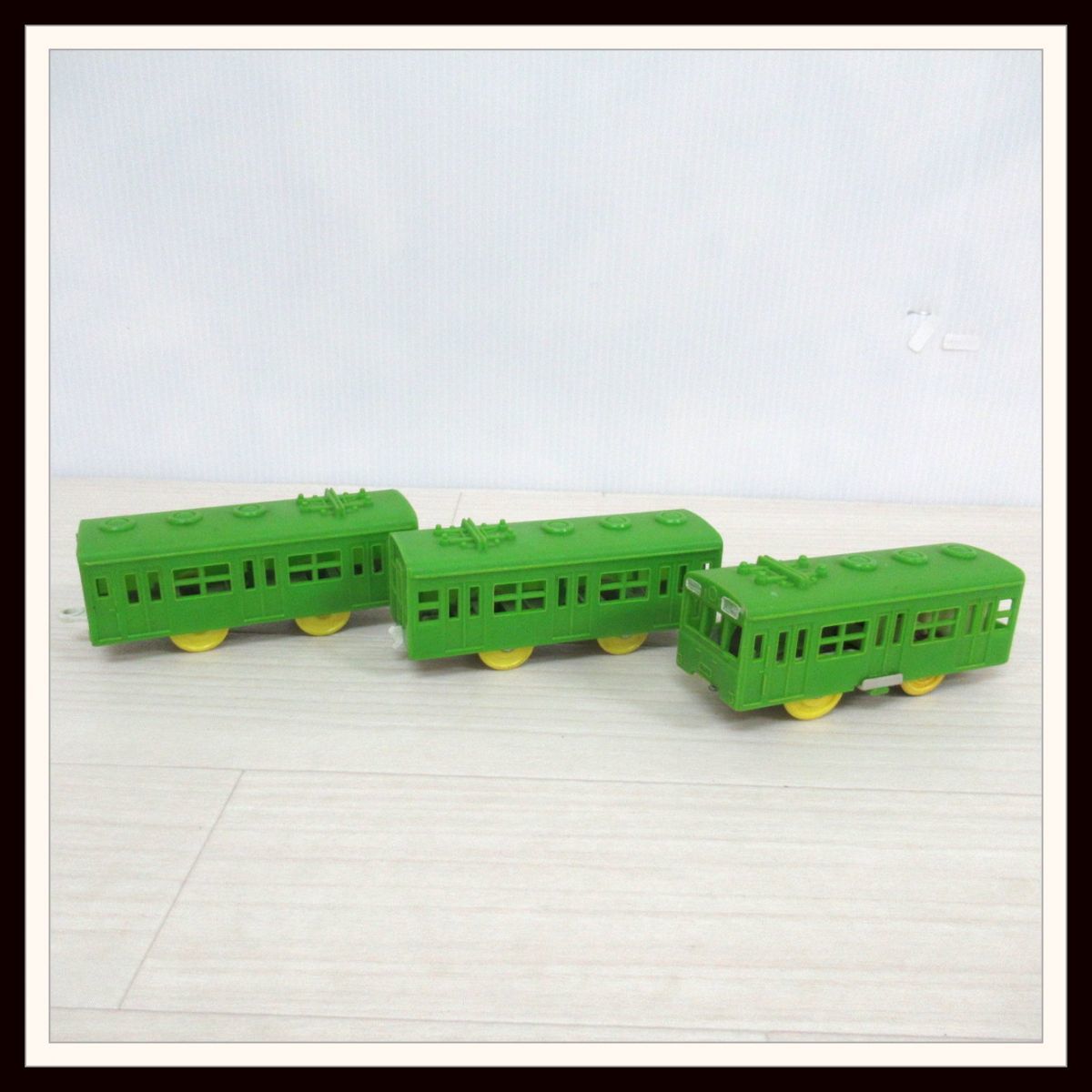 プラレール 黄色車輪 前スイッチ 日本製 セット/緑 電動プラ電車 