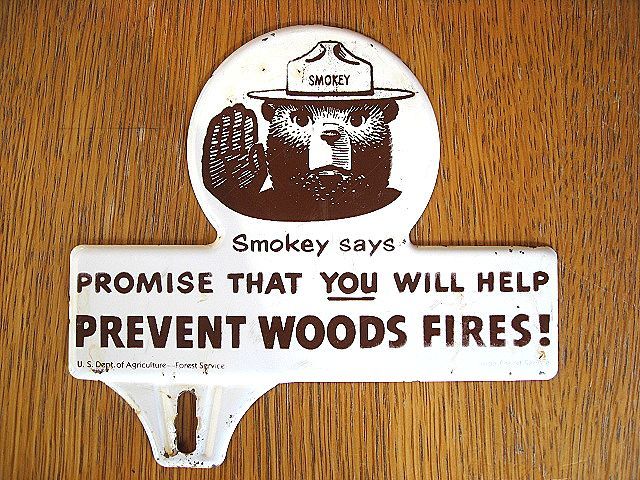  rare!50*s SMOKEY BEAR smoky Bear Vintage license topa- signboard inspection LowriderbomOG FORD CHEVY Ame car hot rod BOM
