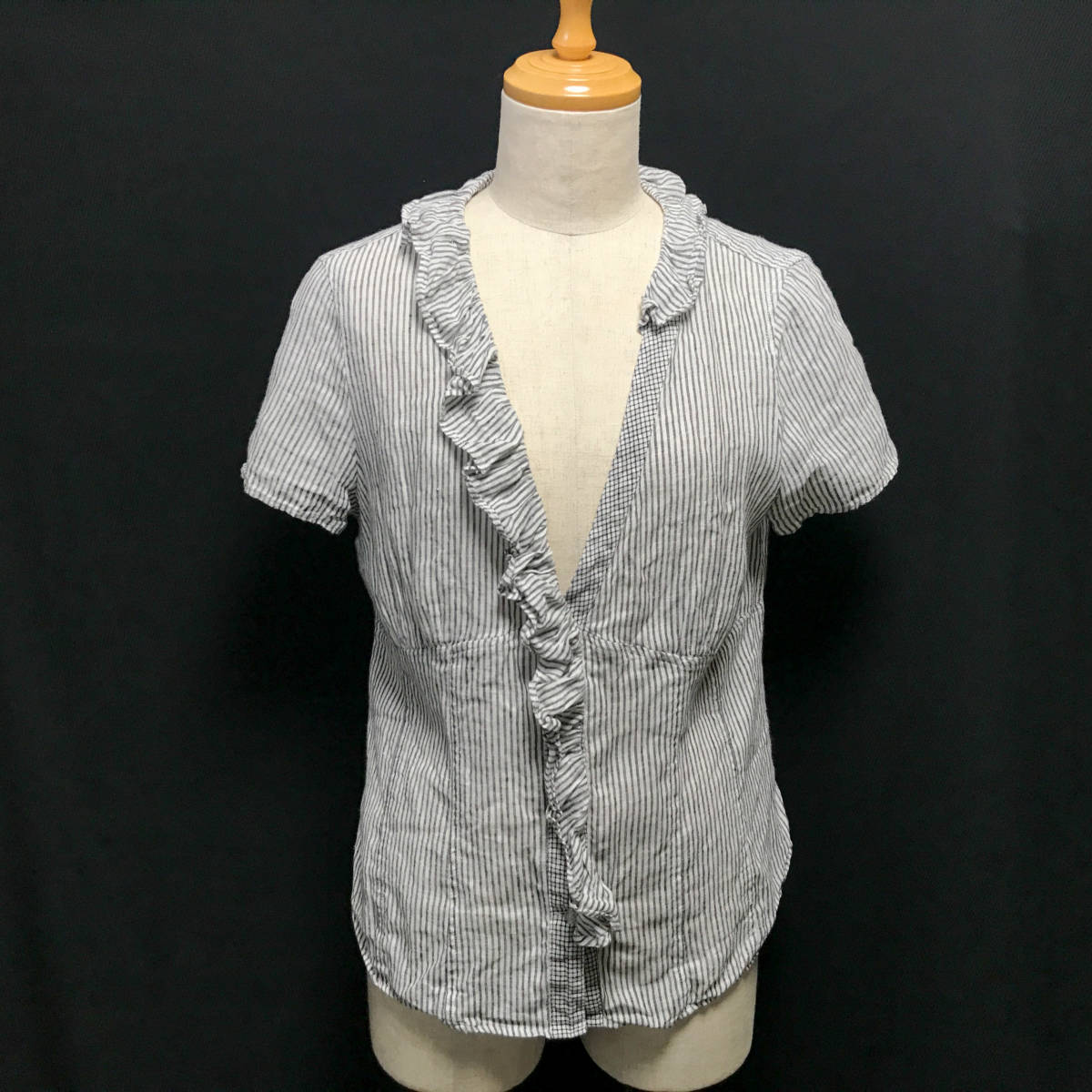 Max Mara linen рубашка лен 100% Hickory рубашка с коротким рукавом tops MAXMARA WEEKEND HN2202-16-S3-M10