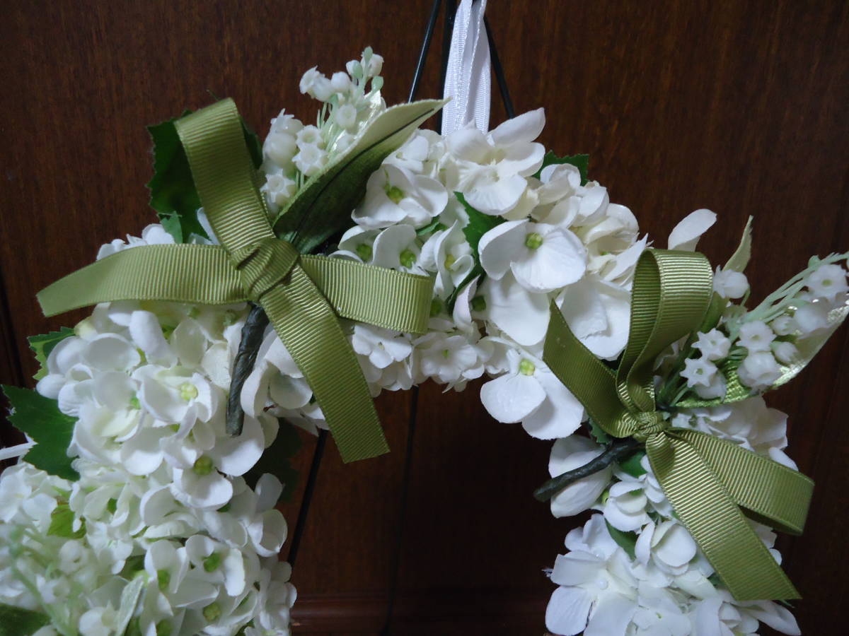 ! work adjustment!a-tifi car ru flower! artificial flower! lease!28cm!....! ribbon! white green! marks liefrejie! ornament! final product 