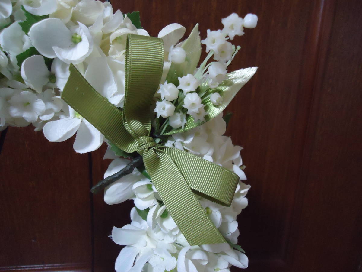 ! work adjustment!a-tifi car ru flower! artificial flower! lease!28cm!....! ribbon! white green! marks liefrejie! ornament! final product 