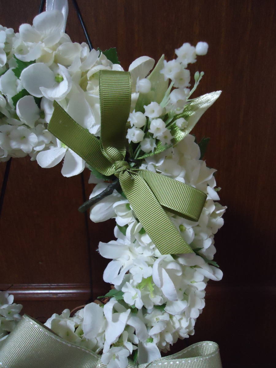 ! work adjustment!a-tifi car ru flower! artificial flower! lease!28cm!....! ribbon! white green! marks liefrejie! ornament! final product 