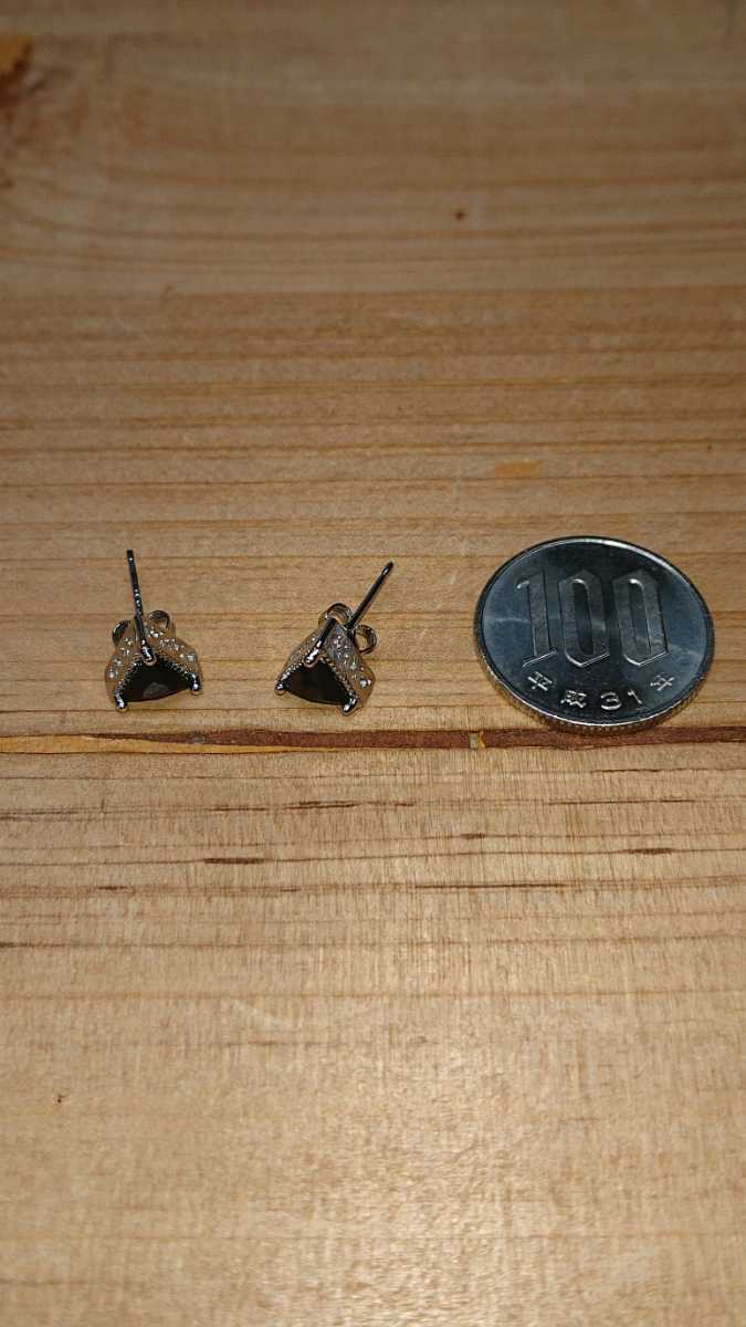  men's earrings triangle silver 925 1 pair black 