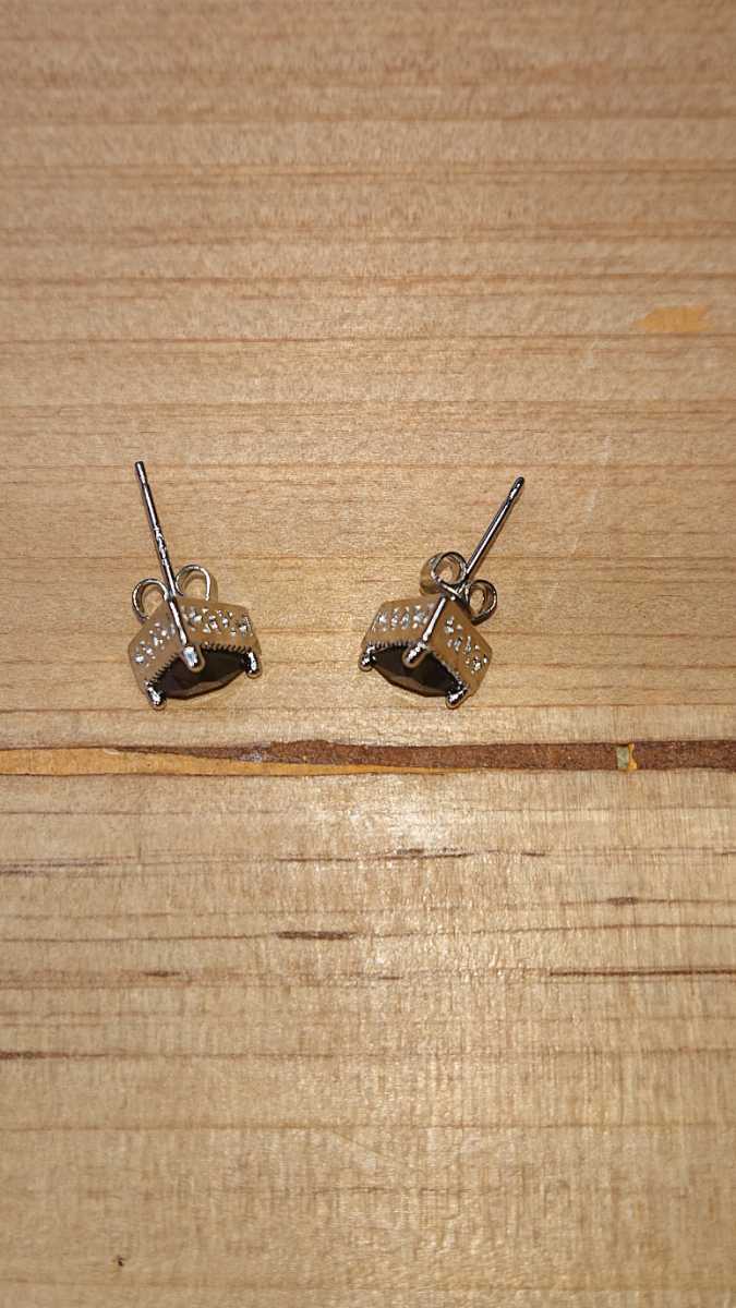  men's earrings triangle silver 925 1 pair black 