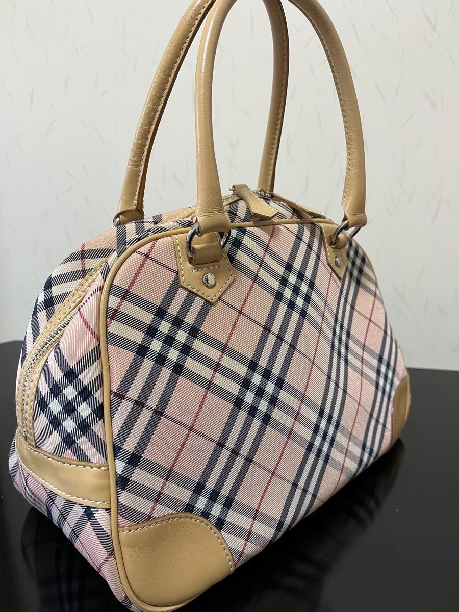 可愛い 使いやすい 軽量 日本製 バーバリーブルーレーベル 牛革ピンク