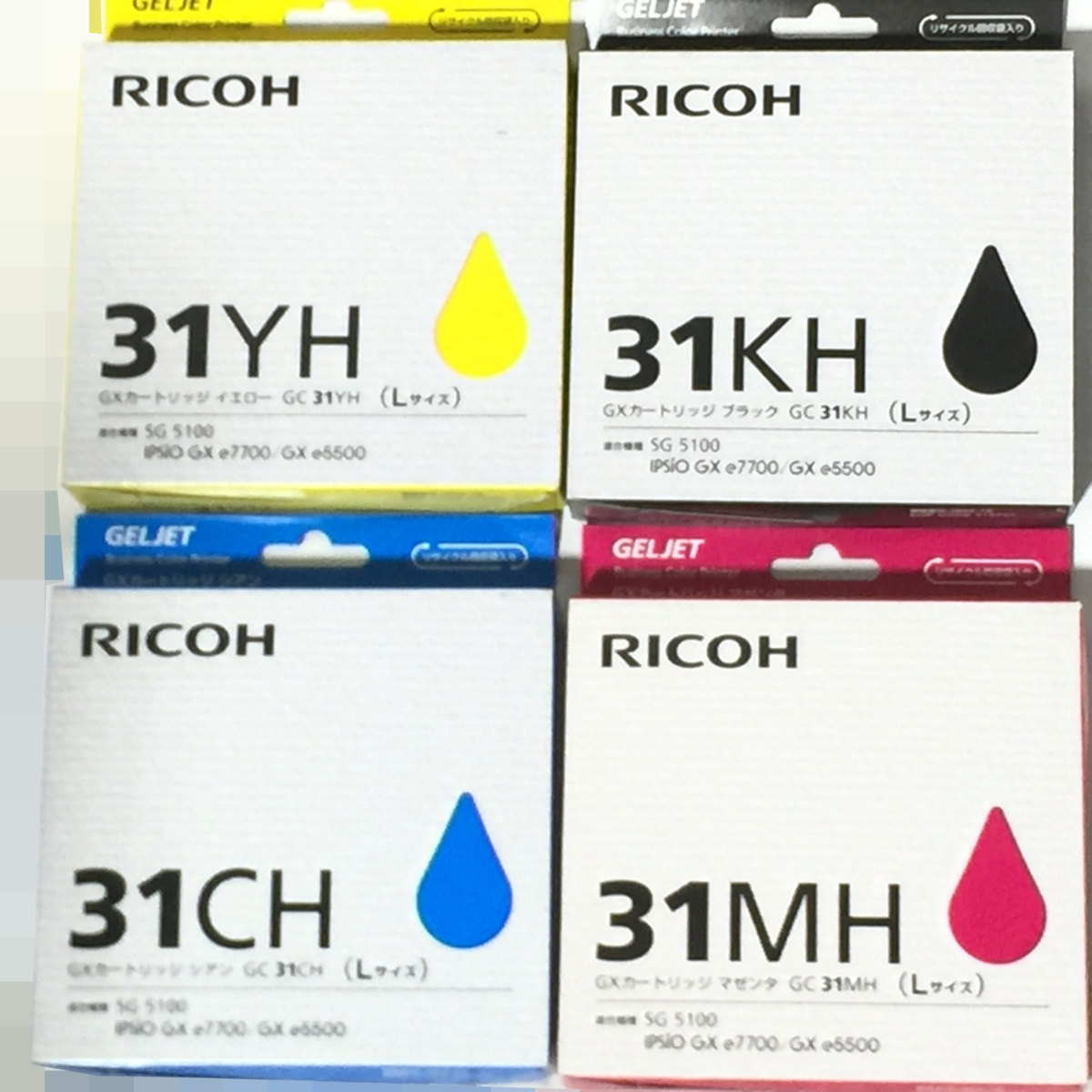 日本産】 RICOH GXカートリッジ GC31KH CH MH YH 4色 Lサイズ