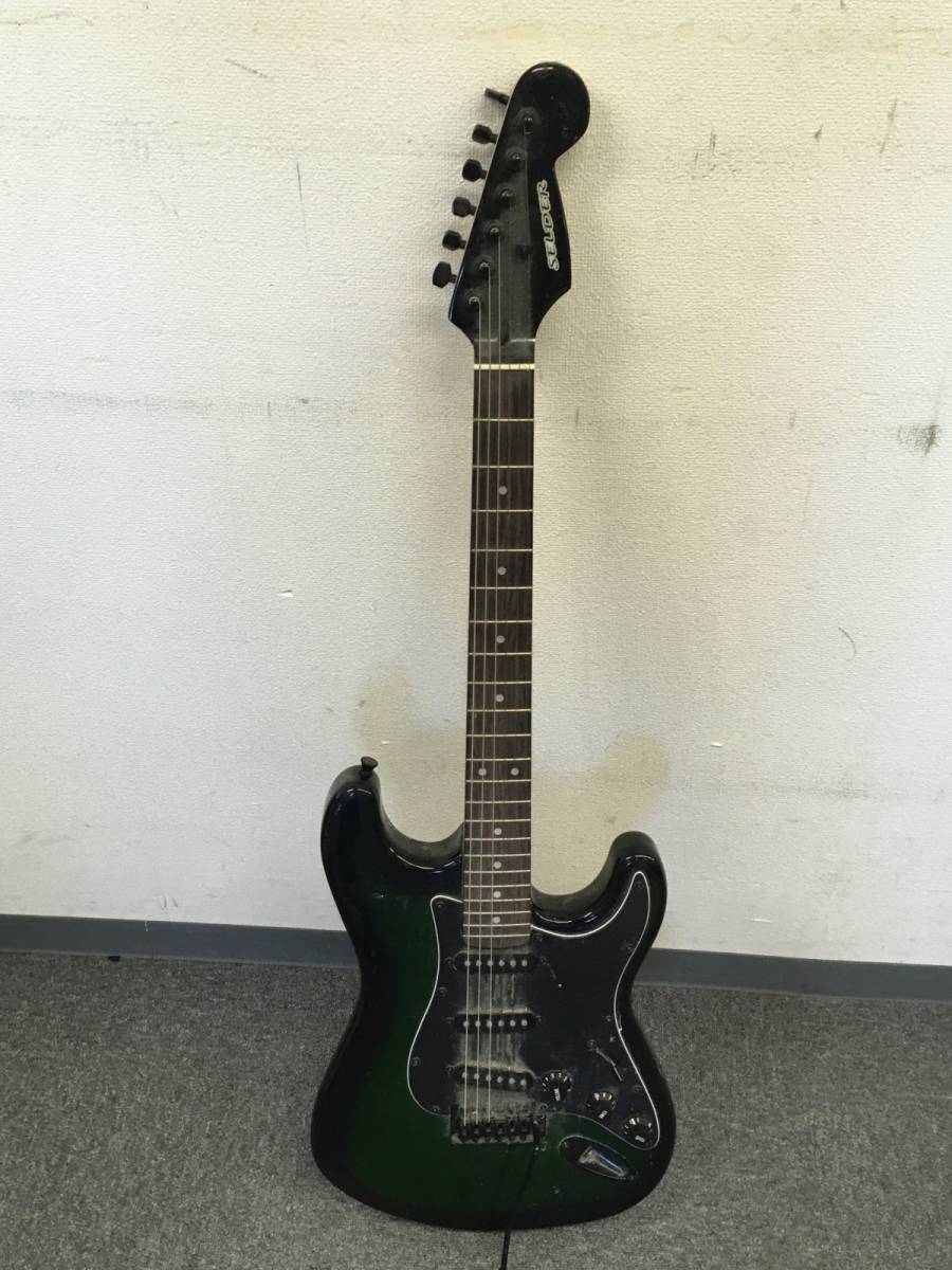 A221-I27-2443 SELDER セルダー エレキギター ストラトタイプ 黒×緑 ※音出し確認済み ⑯