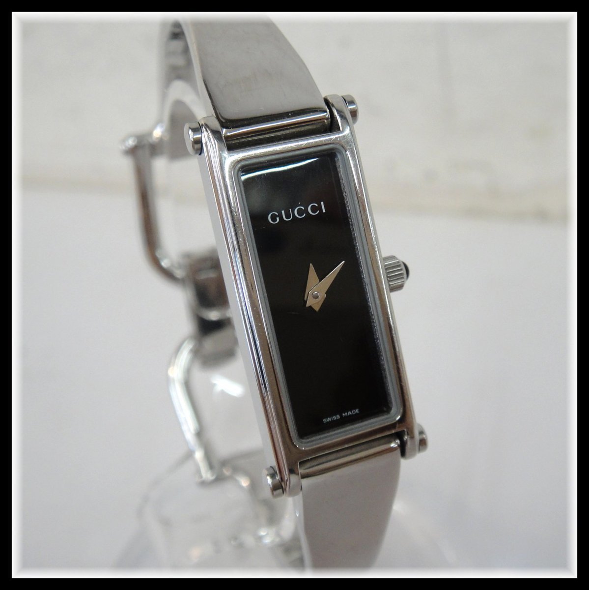 大特価 C309T【本物保証】 GUCCI グッチ レディース腕時計 1500L Mサイズ ブラック文字盤 女性用