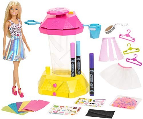 激安店舗 Barbie その他 Crayola Doll with Playset Crafts Barbie Studio, Skirt Confetti その他