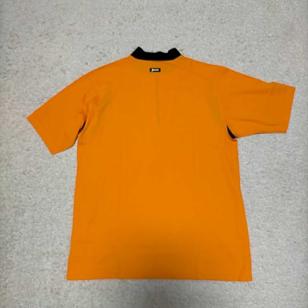 スリクソン SRIXON ハーフジップ半袖ポロシャツ メンズM オレンジ系 ゴルフ タウンユース 美品 送料無料_画像4