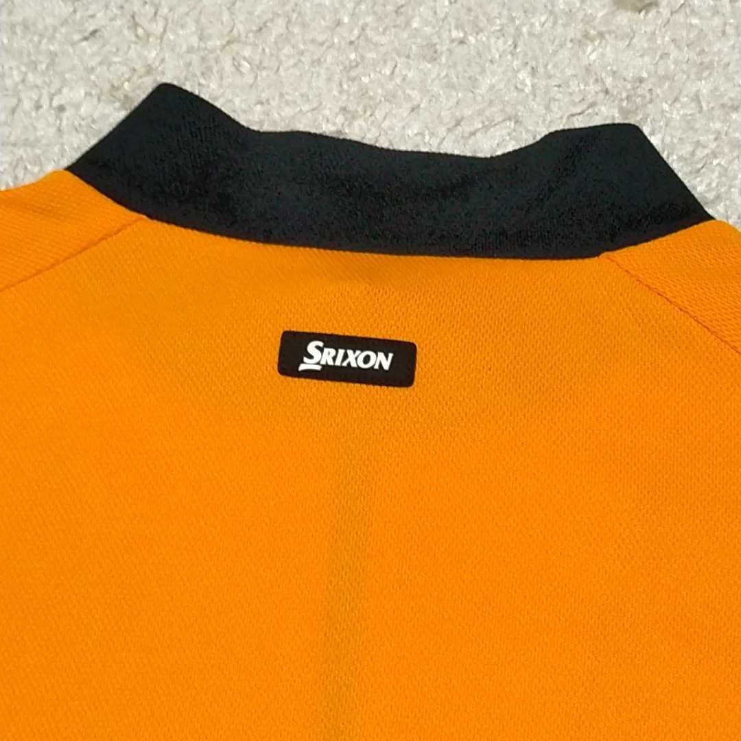 スリクソン SRIXON ハーフジップ半袖ポロシャツ メンズM オレンジ系 ゴルフ タウンユース 美品 送料無料_画像5