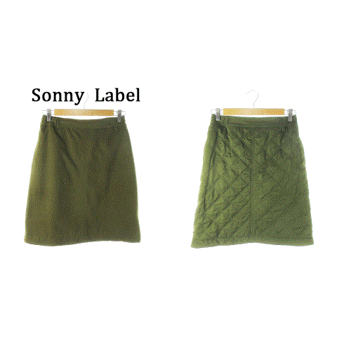 アーバンリサーチ サニーレーベル URBAN RESEARCH Sonny Label スカート リバーシブル タイト ひざ丈 中綿 F カーキ 220203AO21A_画像1