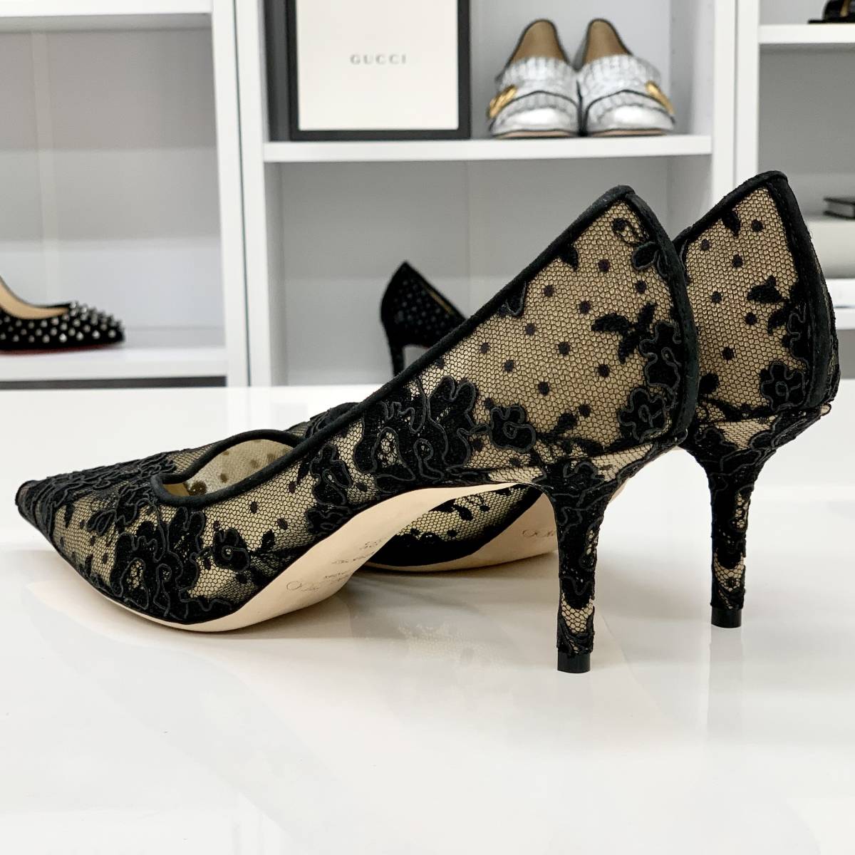 Jimmy Choo LOVE 85 レース パンプス - 靴