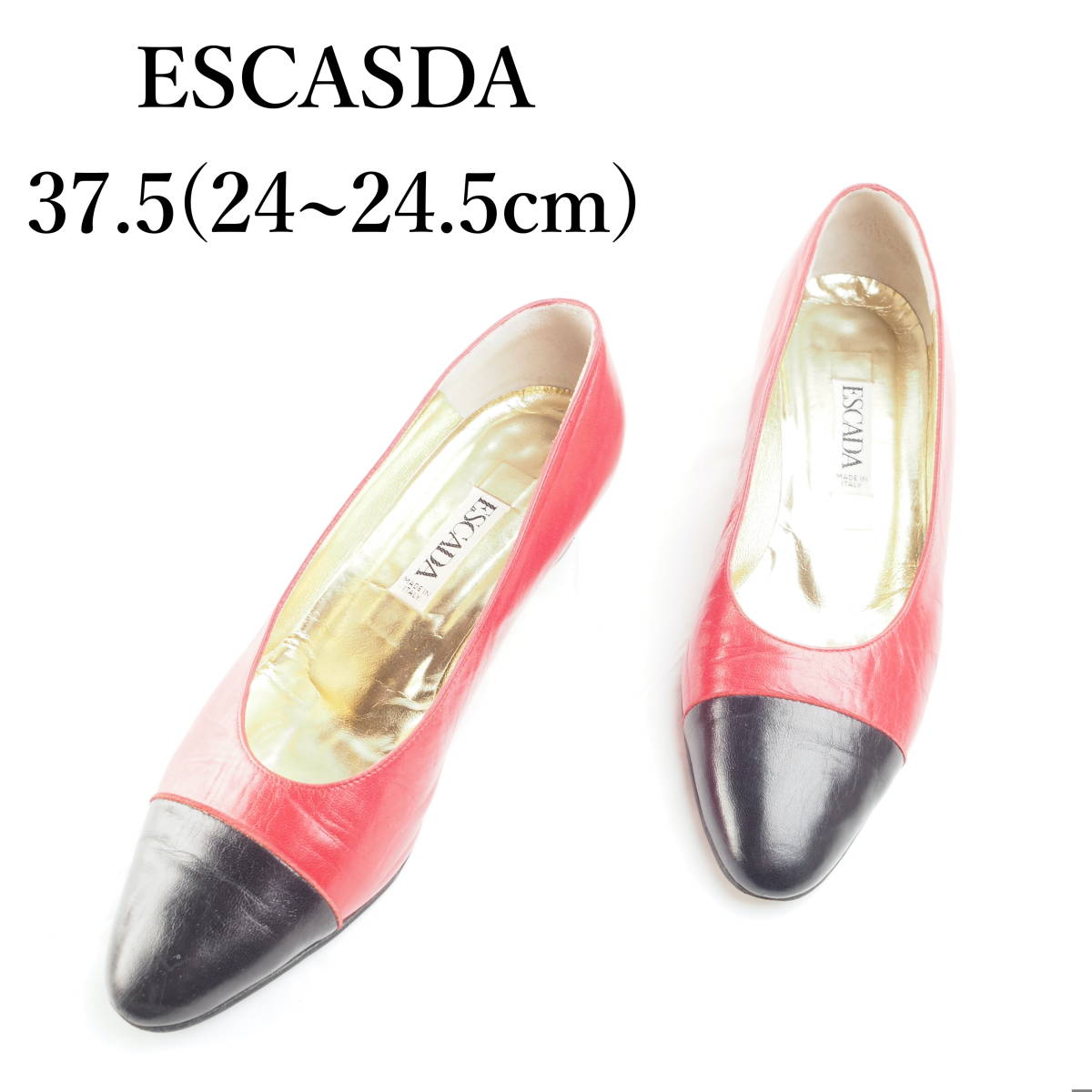 EK7418 ESCADA エスカーダ レディースパンプス 赤 24~24.5cm 37.5 安売り 新素材新作