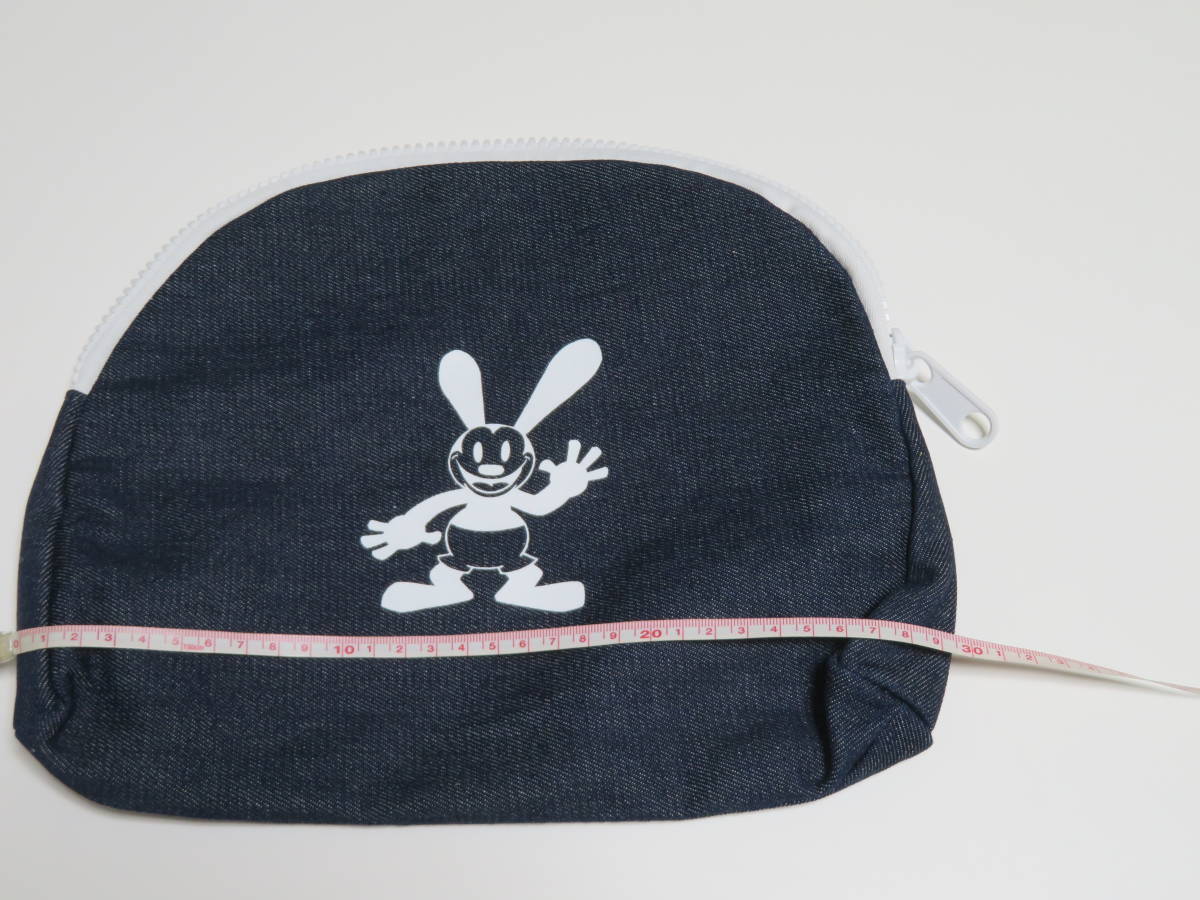 【送料無料】美品 OSWALD THE LUCKY RABBIT ファスナー付き デニムデザインバッグ セカンドバッグ 鞄 ポーチ 1個_画像9