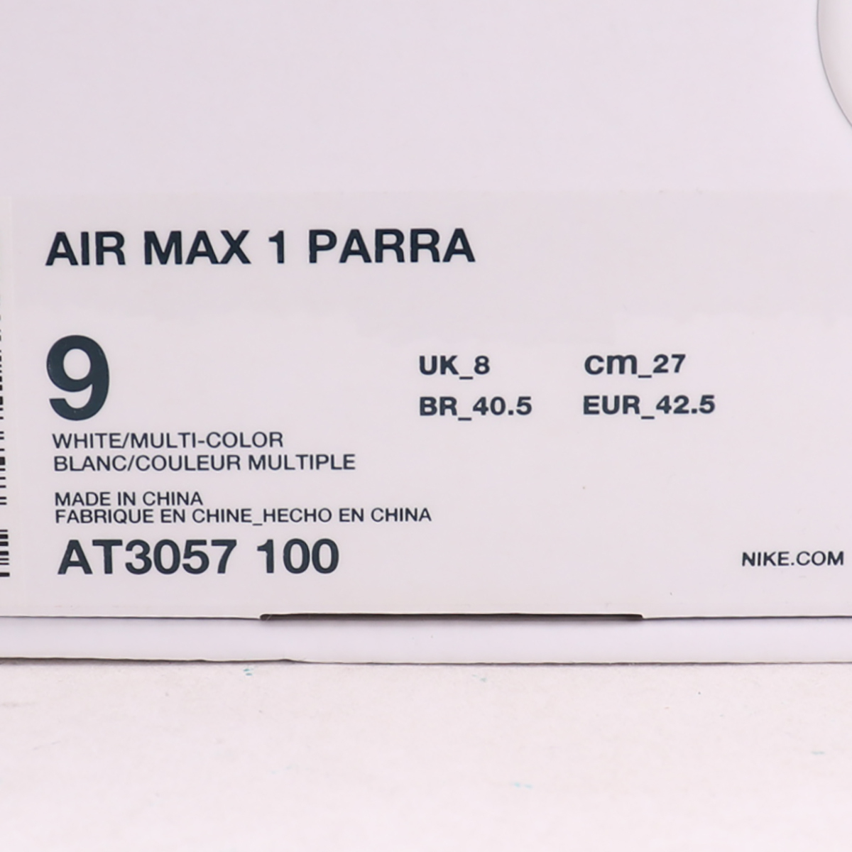 ネット取扱店 ナイキ NIKE AIR MAX 1 PARRA AT3057-100 スニーカー 27cm /U ネット取扱店 ナイキ NIKE AIR MAX 1 PARRA AT3057-100 スニーカー 27cm /U