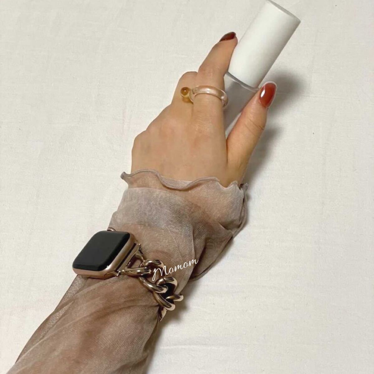 Apple Watch 3Dチェーンベルト 40 38 ゴールド 41mm - 通販
