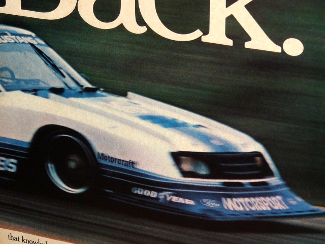 1982年 USA 80s 洋書雑誌広告 額装品 Ford Mustang IMSA Racer フォード マスタング (A3size) / 検索用 ガレージ 店舗 看板 ディスプレイ_画像5