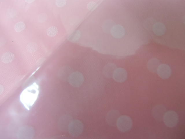 レトロ　ビニール風呂敷　厚手　丈夫　ドット柄　ホワイト＆ピンク　6袋セット　在庫品_画像4
