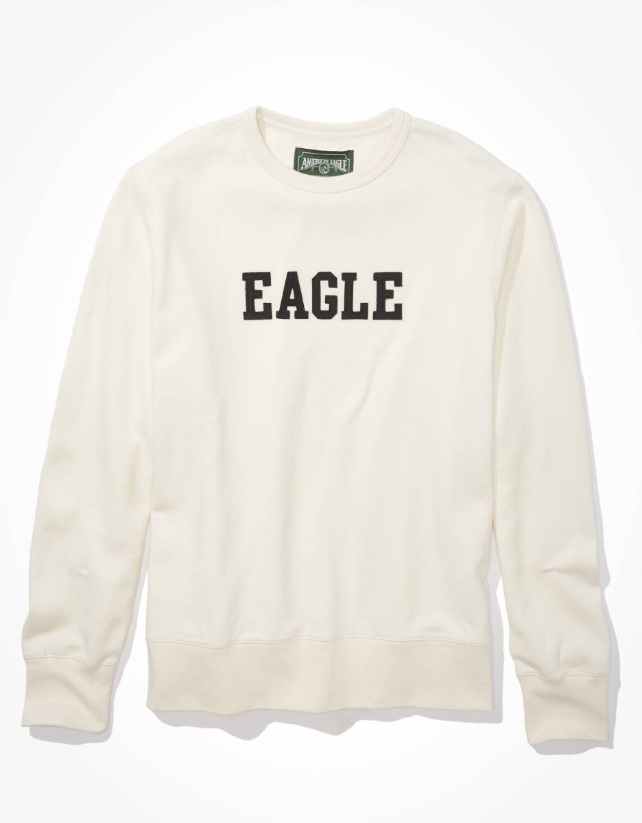 * アメリカンイーグル スウェット トレーナー AE Super Soft Fleece Graphic Crew Neck Sweatshirt XXXL / Cream *