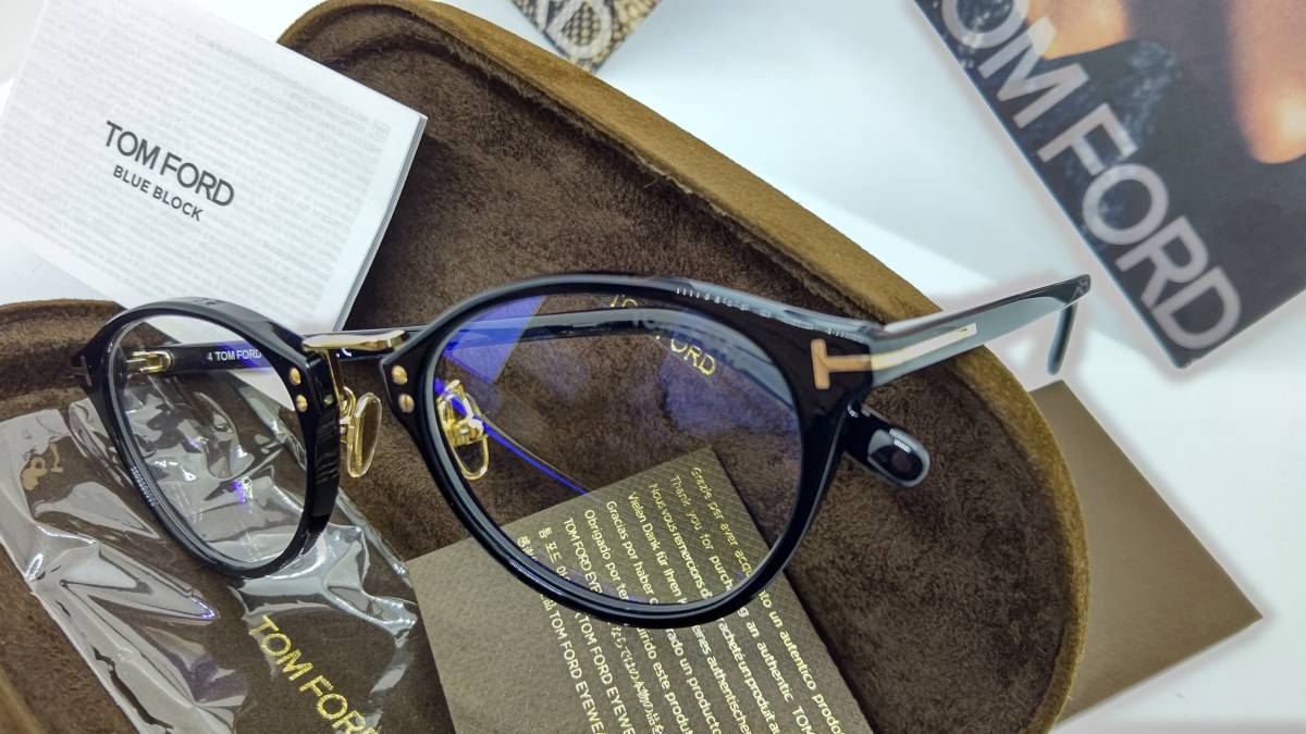 トムフォード 眼鏡 ブルーカットレンズ 新品 税込 送料込み TF5728-D-B 001 アジアンモデル ブラックカラー
