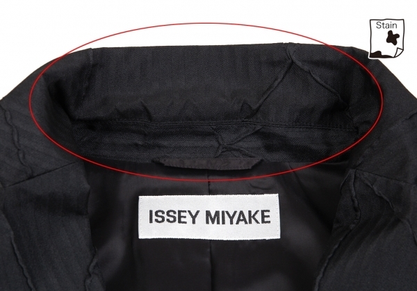 イッセイミヤケISSEY MIYAKE A-POC INSIDE タックデザインシャドーストライプジャケット 黒2 【レディース】_画像4