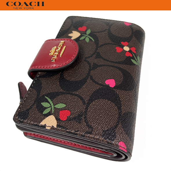 コーチ アウトレット レディース 花柄 財布 二つ折り財布 COACH