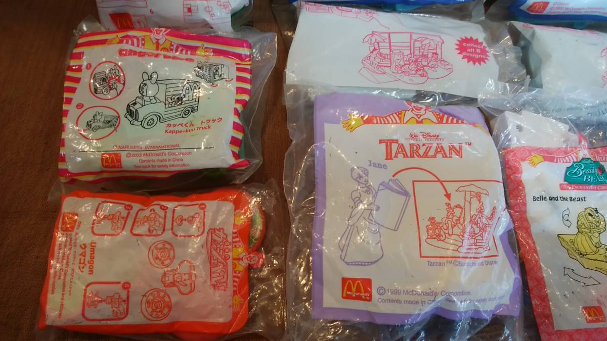  unopened goods McDonald's happy set various together set sale retro that time thing Tarzan Beauty and the Beast Lilo & Stitch Disney etc. 