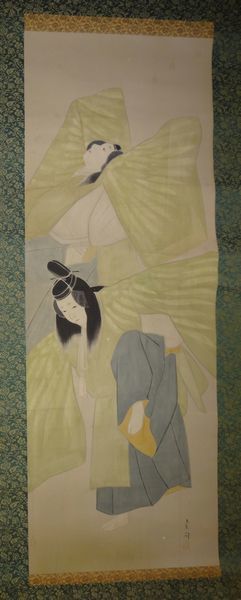 稀少 ヴィンテージ 美人画 着物 舞姿 落款 絹本 肉筆 掛軸 絵画 稀少 ヴィンテージ 美人画 着物 舞姿 落款 絹本 肉筆 掛軸 絵画
