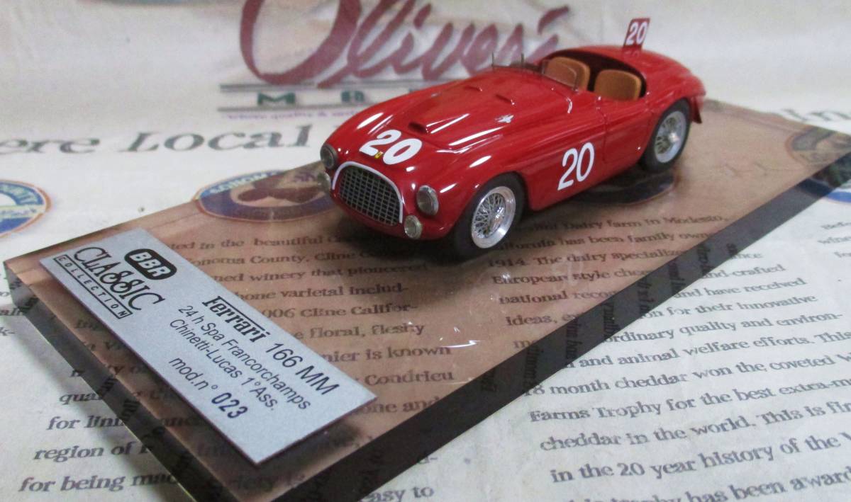 ★激レア絶版*BBR*1/43*Ferrari 166 MM #20 1949 Spa Francorchamps*フェラーリ≠MR