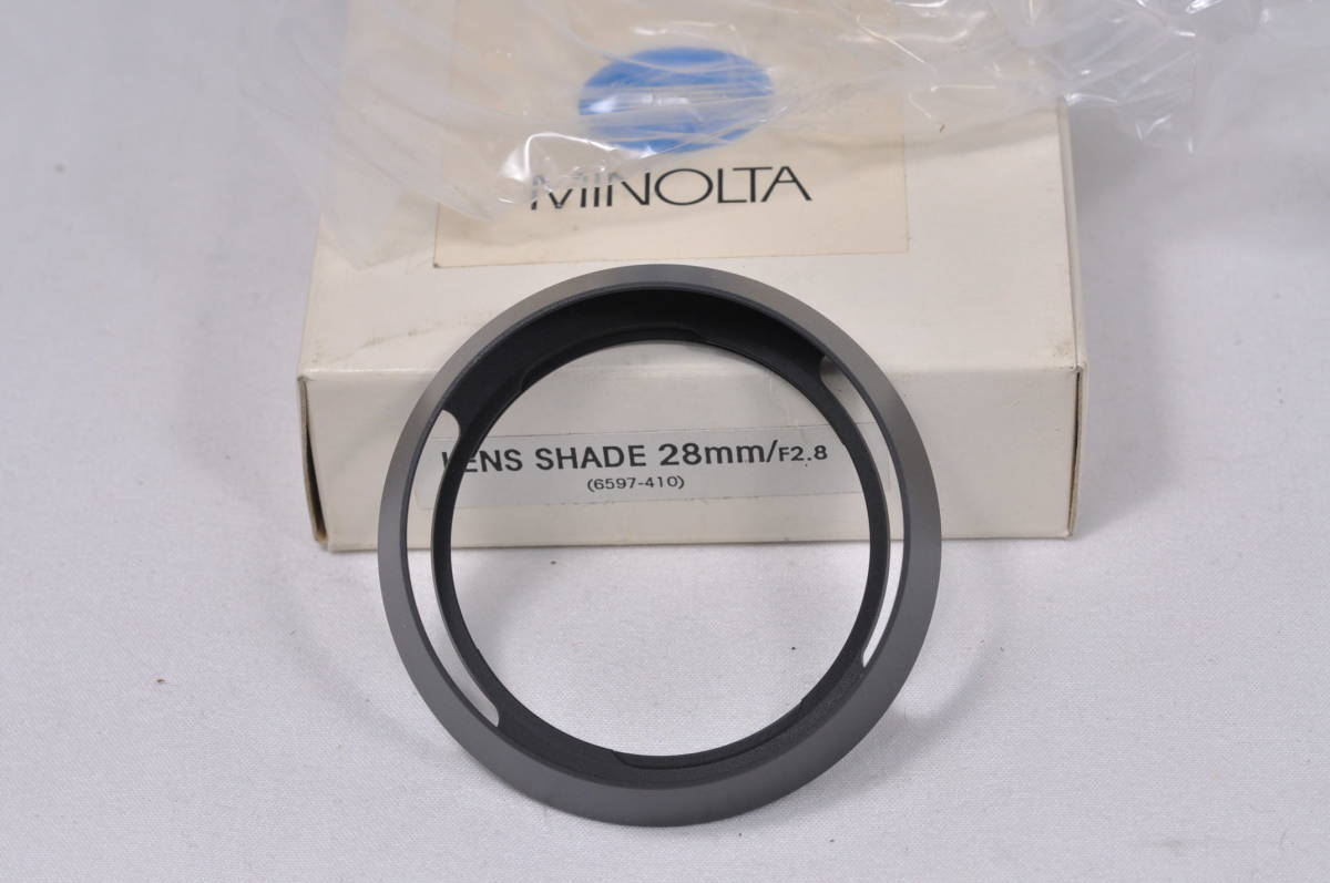 ミノルタ M-ROKKOR 28mm/F2 8用 メタルフード【未使用品 ミノルタ M-ROKKOR 28mm/F2 8用 メタルフード【未使用品