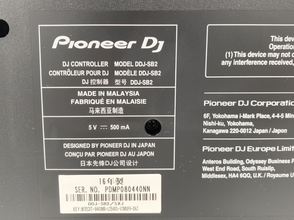 美品 Pioneer DJ パイオニア DDJ-SB2 DJコントローラー Serato 美品 Pioneer DJ パイオニア DDJ-SB2 DJコントローラー Serato