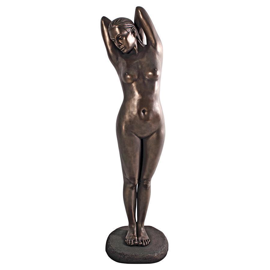 女神ハルモニアー：ブロンズ風フィニッシュ・コンテンポラリーヌード等身大 女性像 彫像（輸入品）