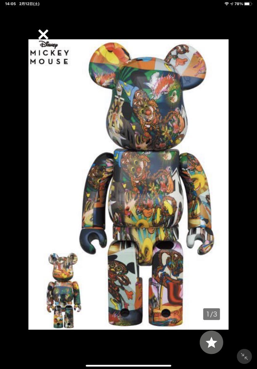 BE@RBRICK 田名網敬一 MICKEY MOUSE 1000% medicom toy ベアブリック