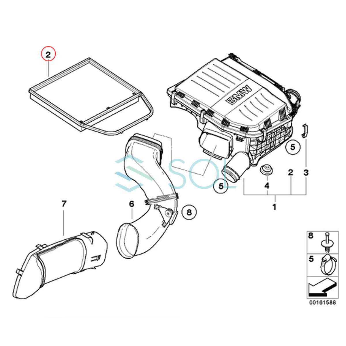 BMW E82 E88 E90 E91 E92 E93 E89 Z4 エアフィルター 135i 335i 35i 35is 13717556961 出荷締切18時_画像2