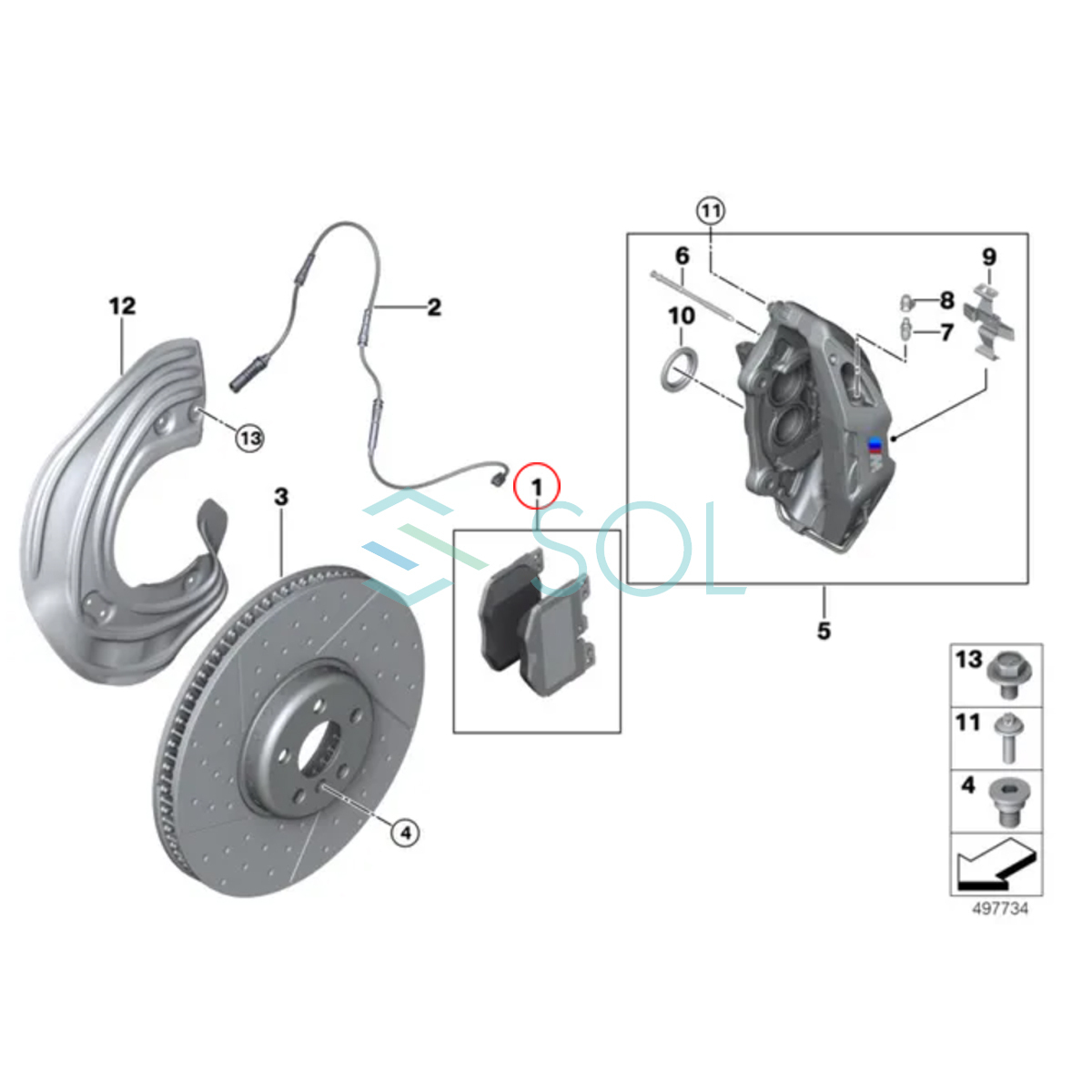 BMW G32 G14 G15 G16 G05 X5 フロント ブレーキパッド 左右セット 630i 640iX 840i 840dX M850iX 45eX 34106888459 34106883510_画像2