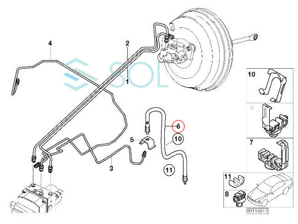 BMW E53 X5 フロント ブレーキホース 左右共通 3.0i 4.4i 4.6is 4.8is 34301166118 出荷締切18時_画像4