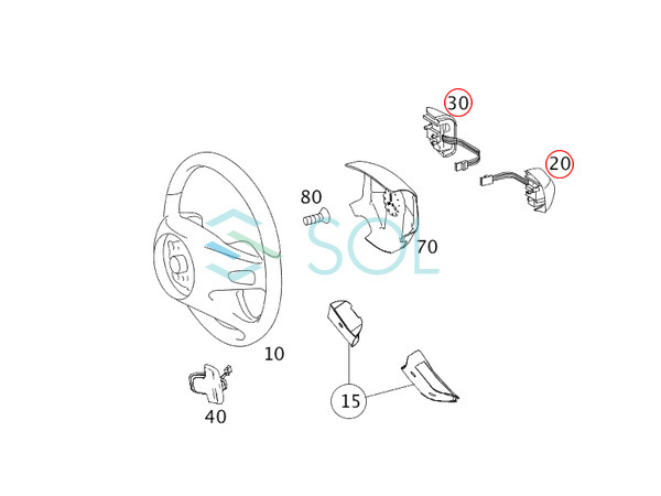 ベンツ W164 前期 補修用 ステアリングスイッチ 左右セット スイッチ部交換タイプ ブラック ML350 ML500 ML63 1648207910_画像5