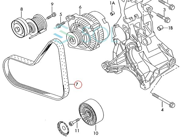 VW ポロ (6N1 6KV2 6KV5 6NF 6N2) ルポ(6X1 6E1) ファンベルト 6PK1125 036145933Q 036145933G 036145933D 032145933S 出荷締切18時_画像3