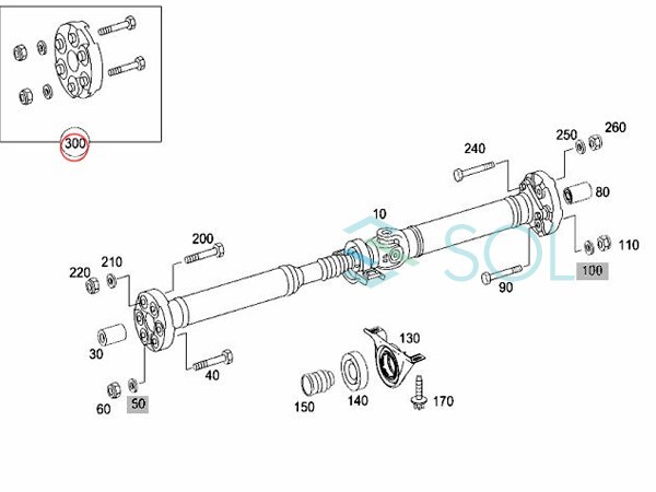 ベンツ W220 W221 W215 プロペラシャフト ジョイントディスク コンパニオンプレート S350 S430 S500 CL500 0004110200 2034100215_画像2