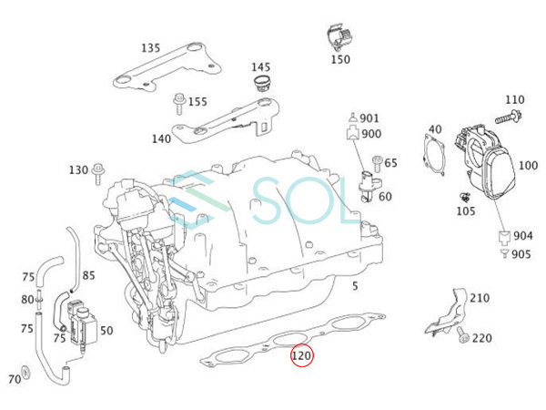 ベンツ X204 W164 W639 インマニガスケット インテークマニホールドガスケット 右側 GLK300 GLK350 ML350 V350 2721412380 2721412180_画像3