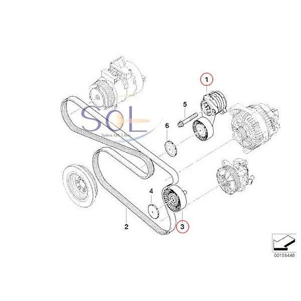 BMW E84 X1 E70 X5 E85 E86 E89 Z4 E87 機械式 ベルトテンショナー プーリー 2点SET 23i 25i 28i 2.5i 3.0si 130i 11287530314 11287535860_画像2