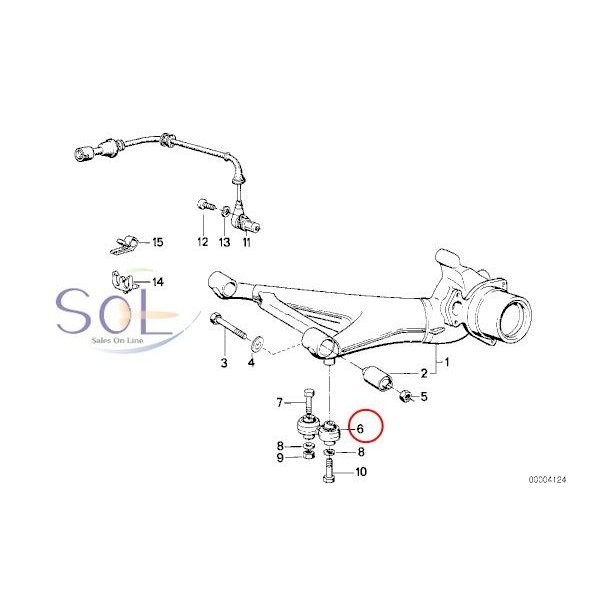 BMW E32 E34 リア ステアリングアーム 左右共通 730i 735i 740i 750i 520i 525i 530i 535i 540i M5 33321126476 33321125665 出荷締切18時_画像2